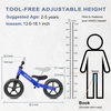 image:imageSEREED Toddler Balance Bike 2 Year Old No Pedal Kids Toy Bike for 25 Years Old ToolFree Adjustment Gift for 23 Girls Customize Plate with 3pcs Stickers BlackBlue