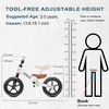 image:imageSEREED Toddler Balance Bike 2 Year Old No Pedal Kids Toy Bike for 25 Years Old ToolFree Adjustment Gift for 23 Girls Customize Plate with 3pcs Stickers BlackWhite