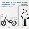 image:imageSEREED Toddler Balance Bike 2 Year Old No Pedal Kids Toy Bike for 25 Years Old ToolFree Adjustment Gift for 23 Girls Customize Plate with 3pcs Stickers BlackBlack