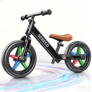 image:imageSEREED Toddler Balance Bike 2 Year Old No Pedal Kids Bicycle Toys for 25 Years Old ToolFree Adjustment Customize Plate with Stickers Gift for 23 Boys Girls WhiteBlack Lighting