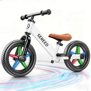 image:imageSEREED Toddler Balance Bike 2 Year Old No Pedal Kids Bicycle Toys for 25 Years Old ToolFree Adjustment Customize Plate with Stickers Gift for 23 Boys Girls WhiteWhite Lighting