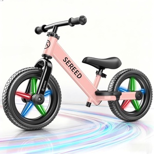 image:imageSEREED Toddler Balance Bike 2 Year Old No Pedal Kids Bicycle Toys for 25 Years Old ToolFree Adjustment Customize Plate with Stickers Gift for 23 Boys Girls WhitePink Lighting
