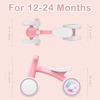 image:imageSEREED Colorful Lighting Baby Balance Bike Toys for 1 Year Old Boys Girls 1224 Month Toddler Balance Bike with 4 Silence Wheels First Birthday Gift GreenPink