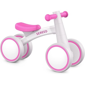 image:imageSEREED Baby Balance Bike for 1 Year Old Boys Girls 1224 Month Toddler Balance Bike 4 Wheels Toddler First Bike First Birthday GiftsRose red