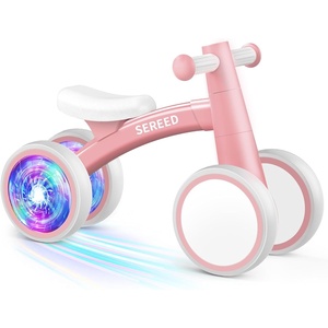 image:imageSEREED Colorful Lighting Baby Balance Bike Toys for 1 Year Old Boys Girls 1224 Month Toddler Balance Bike with 4 Silence Wheels First Birthday Gift GreenPink
