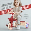 image:imageSEREED Colorful Lighting Toddler Tricycle for 25 Years Old Boys Adjustable SeatampHandlebar Trike Removable Basket Birthday Gift Idea for Kids Ages 2 BlackRed