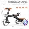 image:imageSEREED Colorful Lighting Toddler Tricycle for 25 Years Old Boys Adjustable SeatampHandlebar Trike Removable Basket Birthday Gift Idea for Kids Ages 2 BlackBlack