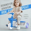 image:imageSEREED Colorful Lighting Toddler Tricycle for 25 Years Old Boys Adjustable SeatampHandlebar Trike Removable Basket Birthday Gift Idea for Kids Ages 2 BlackBlue