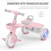 image:imageSEREED Colorful Lighting Toddler Tricycle for 25 Years Old Boys Adjustable SeatampHandlebar Trike Removable Basket Birthday Gift Idea for Kids Ages 2 BlackPink