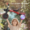 image:imageSEREED Colorful Lighting Toddler Tricycle for 25 Years Old Boys Adjustable SeatampHandlebar Trike Removable Basket Birthday Gift Idea for Kids Ages 2 BlackRed Black
