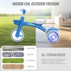 image:imageSEREED Colorful Lighting Toddler Tricycle for 25 Years Old Boys Adjustable SeatampHandlebar Trike Removable Basket Birthday Gift Idea for Kids Ages 2 BlackBlue