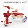 image:imageSEREED Colorful Lighting Toddler Tricycle for 25 Years Old Boys Girls Adjustable SeatampHandlebar Trike Removable Basket Birthday Gift Idea for Kids Ages 2 RedRed