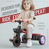 image:imageSEREED Colorful Lighting Toddler Tricycle for 25 Years Old Boys Girls Adjustable SeatampHandlebar Trike Removable Basket Birthday Gift Idea for Kids Ages 2 RedRed Black