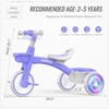 image:imageSEREED Colorful Lighting Toddler Tricycle for 25 Years Old Boys Girls Adjustable SeatampHandlebar Trike Removable Basket Birthday Gift Idea for Kids Ages 2 RedPurple