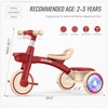 image:imageSEREED Colorful Lighting Toddler Tricycle for 25 Years Old Boys Girls Adjustable SeatampHandlebar Trike Removable Basket Birthday Gift Idea for Kids Ages 2 RedRed