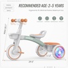 image:imageSEREED Colorful Lighting Toddler Tricycle for 25 Years Old Boys Girls Adjustable SeatampHandlebar Trike Removable Basket Birthday Gift Idea for Kids Ages 2 RedGreen