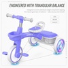 image:imageSEREED Colorful Lighting Toddler Tricycle for 25 Years Old Boys Girls Adjustable SeatampHandlebar Trike Removable Basket Birthday Gift Idea for Kids Ages 2 RedPurple