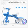 image:imageSEREED Colorful Lighting Toddler Tricycle for 25 Years Old Boys Girls Adjustable SeatampHandlebar Trike Removable Basket Birthday Gift Idea for Kids Ages 2 RedBlue