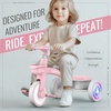 image:imageSEREED Colorful Lighting Toddler Tricycle for 25 Years Old Boys Girls Adjustable SeatampHandlebar Trike Removable Basket Birthday Gift Idea for Kids Ages 2 RedPink