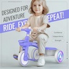 image:imageSEREED Colorful Lighting Toddler Tricycle for 25 Years Old Boys Girls Adjustable SeatampHandlebar Trike Removable Basket Birthday Gift Idea for Kids Ages 2 RedPurple