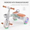 image:imageSEREED Colorful Lighting Toddler Tricycle for 25 Years Old Boys Girls Adjustable SeatampHandlebar Trike Removable Basket Birthday Gift Idea for Kids Ages 2 RedGreen