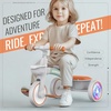 image:imageSEREED Colorful Lighting Toddler Tricycle for 25 Years Old Boys Girls Adjustable SeatampHandlebar Trike Removable Basket Birthday Gift Idea for Kids Ages 2 RedGreen